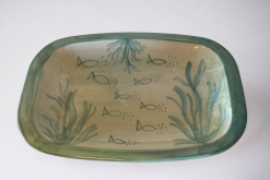 Tablett 24x16cm "türkisfarbener Fisch".